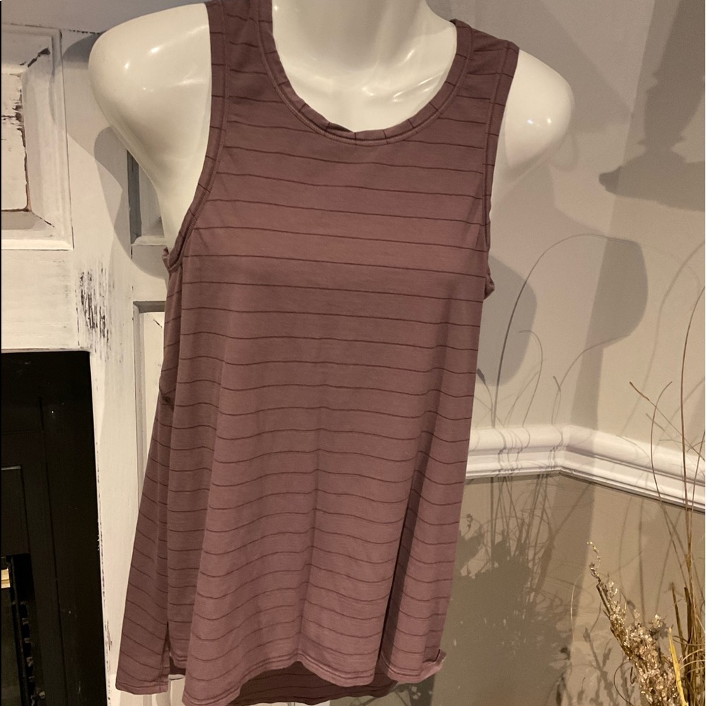Lululemon Purple Striped Tank Top with Open Sides Size Small